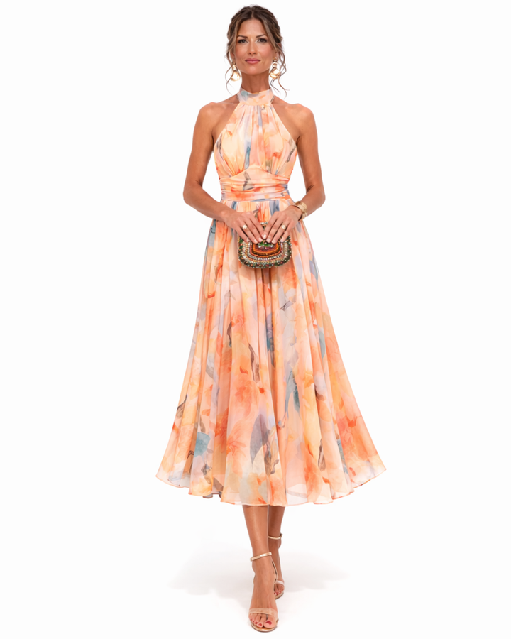 Aurora - Vestido Midi Floral Romântico