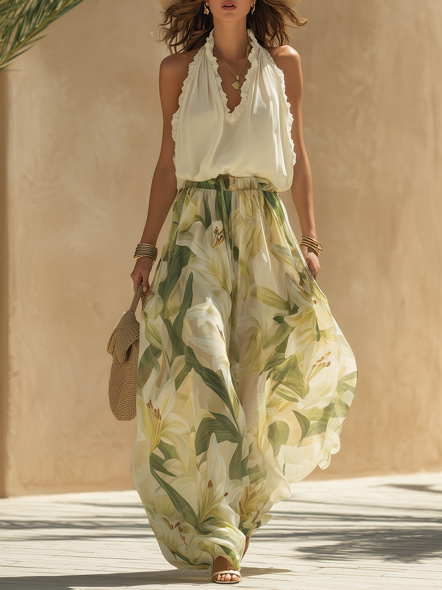 Leticia | Conjunto Fluido com Estampado Floral