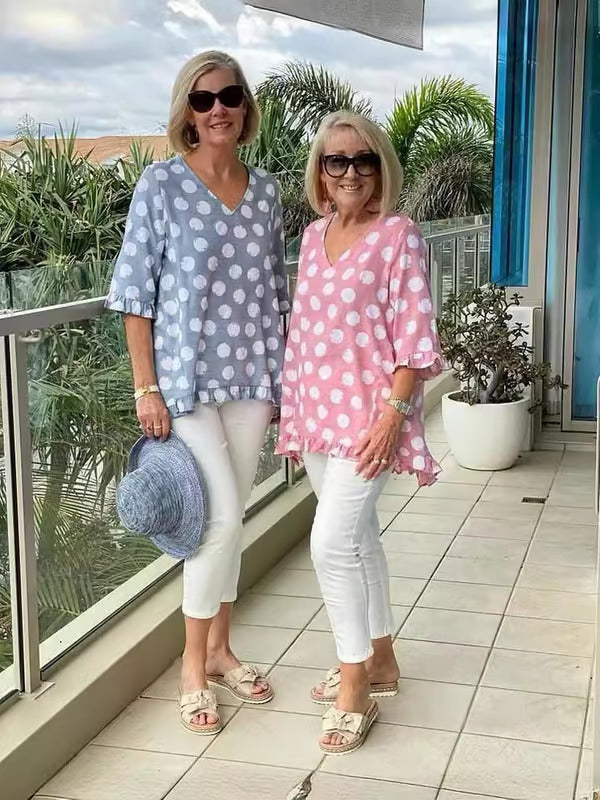 Top Elegante Vintage com Estampado Retro