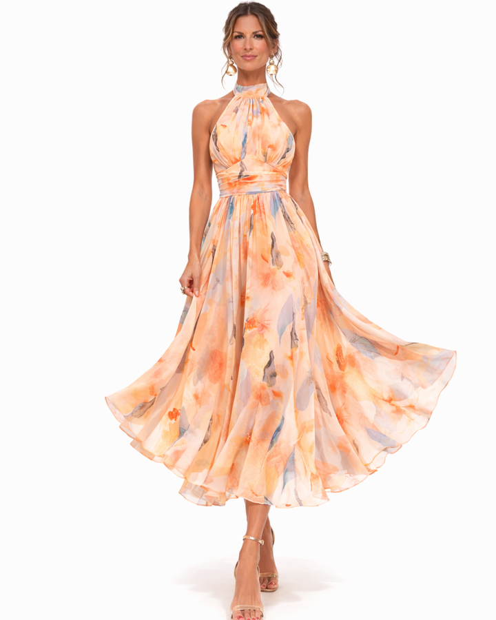Aurora - Vestido Midi Floral Romântico