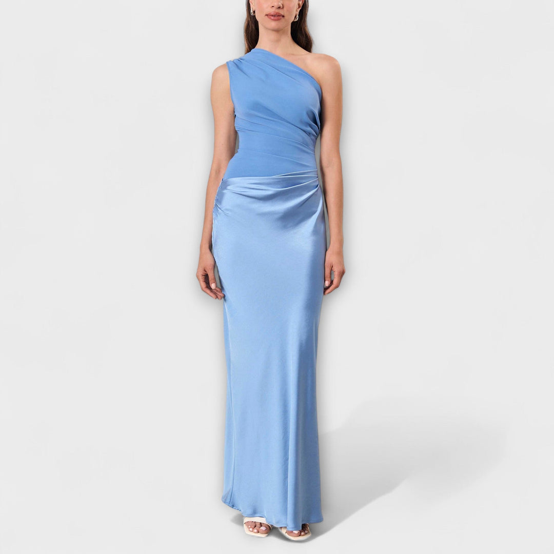 Luna - Vestido de cetim assimétrico