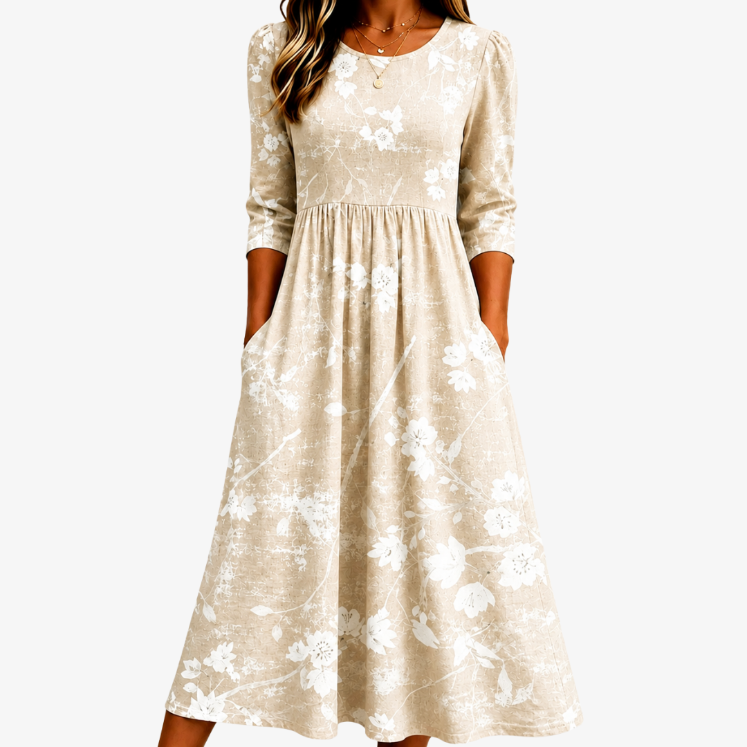 Vestido Midi Flor de Campo | Elegância Suave