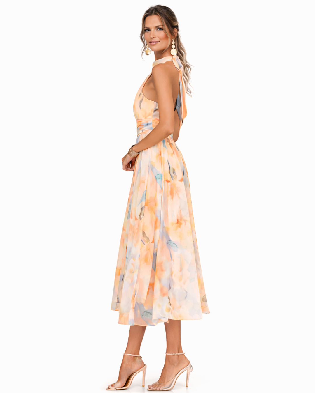 Aurora - Vestido Midi Floral Romântico