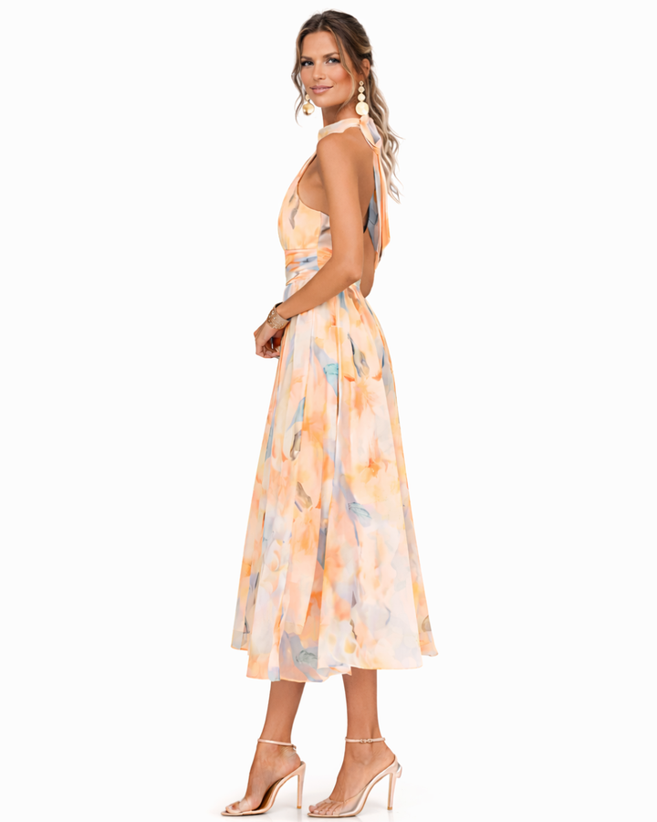 Aurora - Vestido Midi Floral Romântico