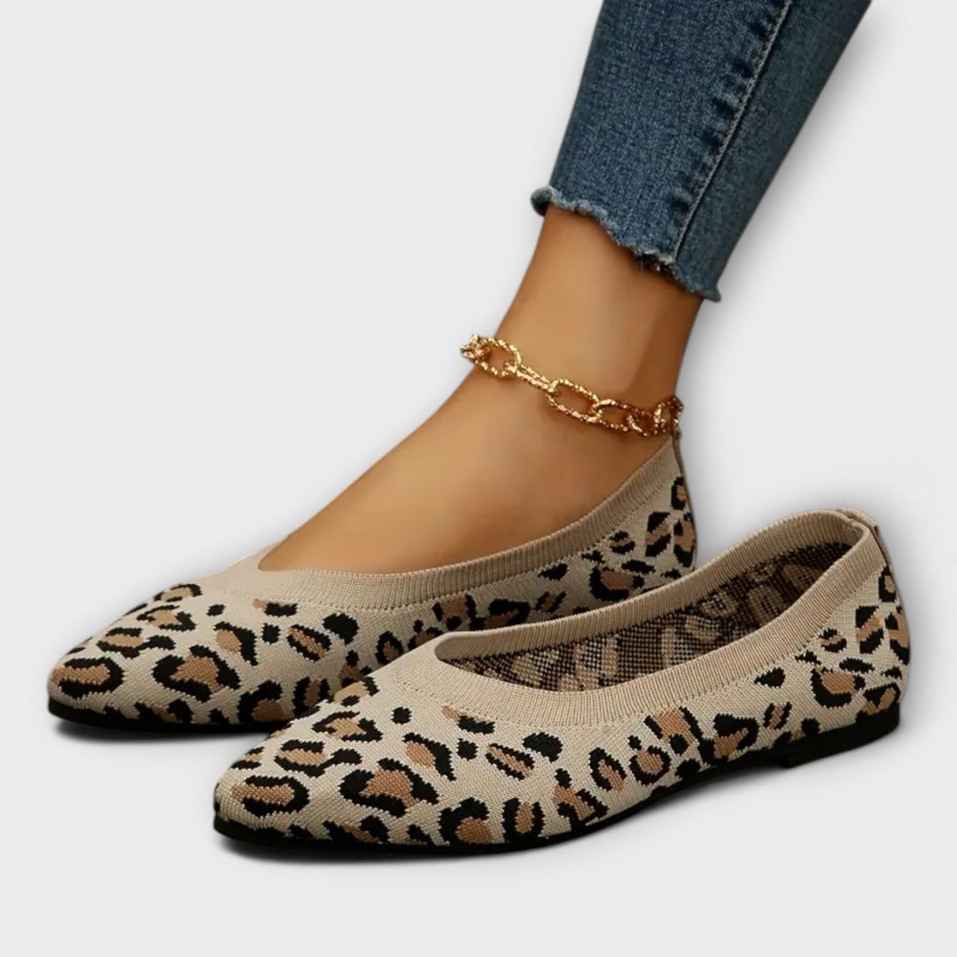 Paula - Sabrinas de Renda com Estampado de Leopardo