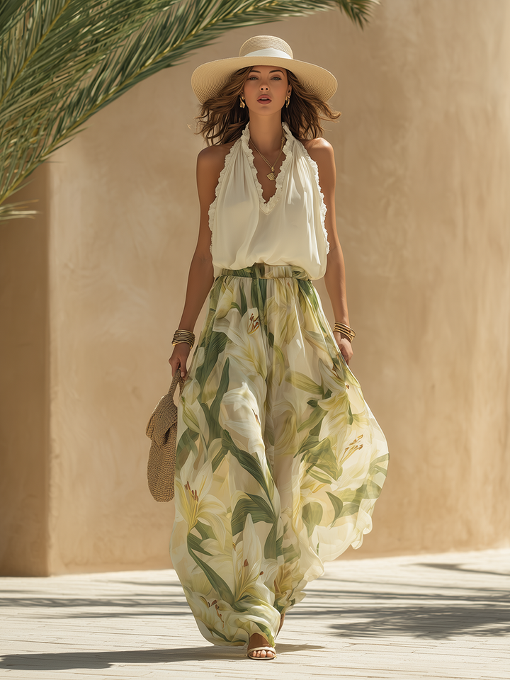 Leticia | Conjunto Fluido com Estampado Floral