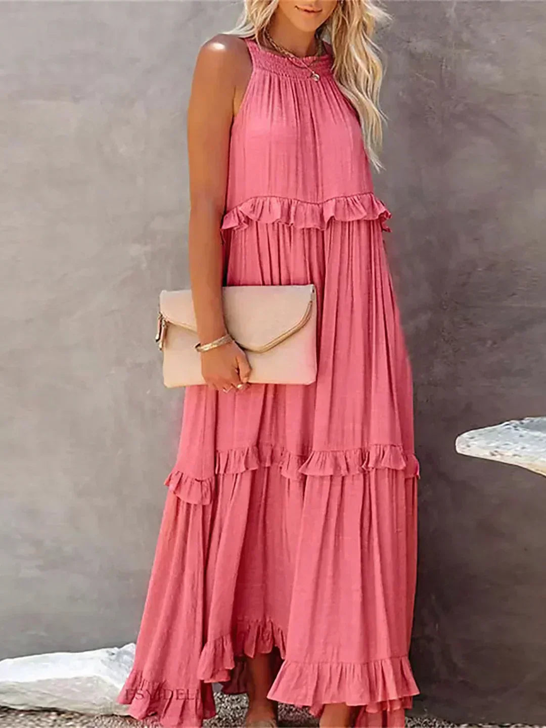 Coral - Vestido Longo