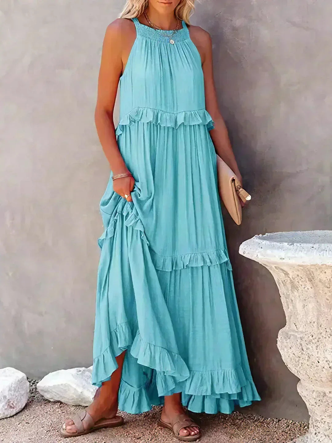 Coral - Vestido Longo