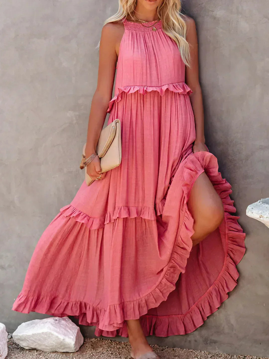 Coral - Vestido Longo