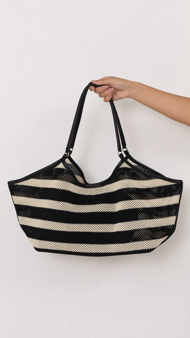 Tote Desportivo Trançado - Preto/Natural