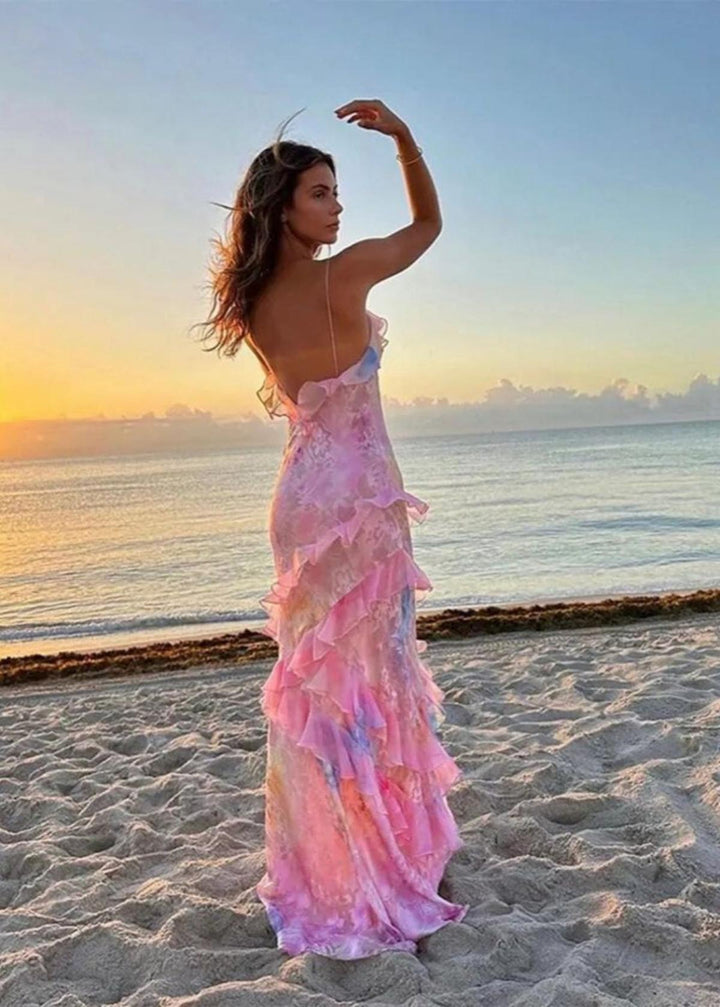 Maxi Vestido com Rendas Florais Leves