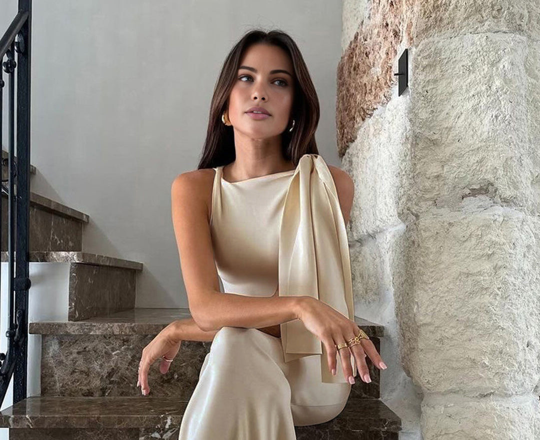 Maxi Vestido com Ombro Amarrado