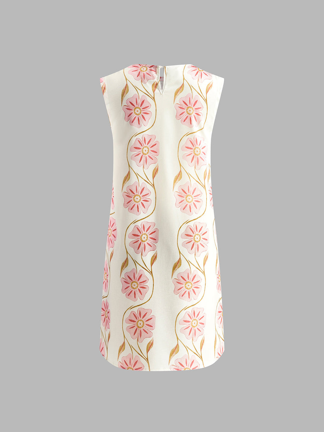 Vestido Mini Sem Mangas com Estampa Floral