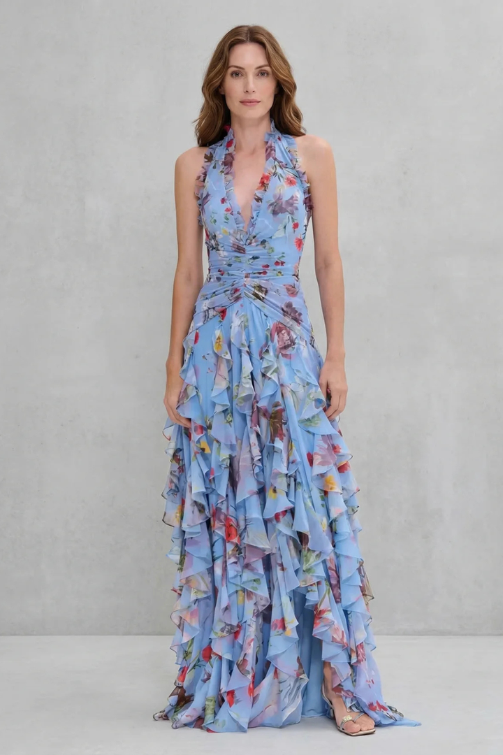 Belladina - Vestido Maxi Cascata de Rosas
