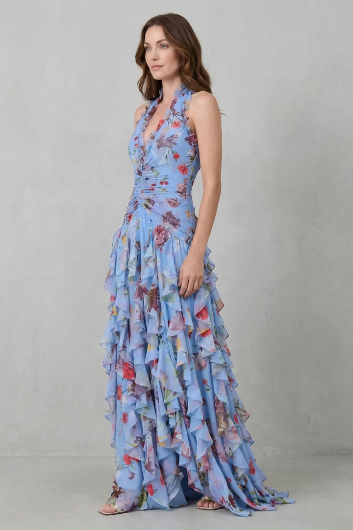 Belladina - Vestido Maxi Cascata de Rosas