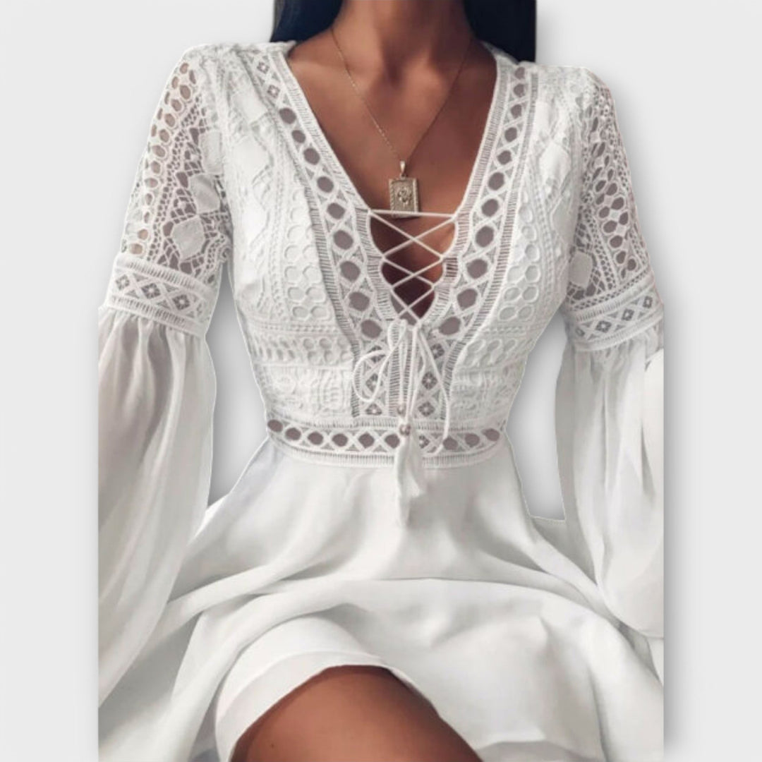Paula - Vestido Boémio Curto Perfeito
