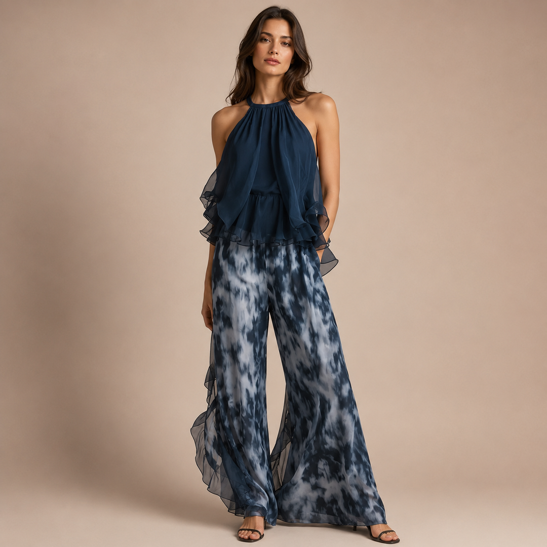 Triana – Conjunto Chiffon Azul-Oceano