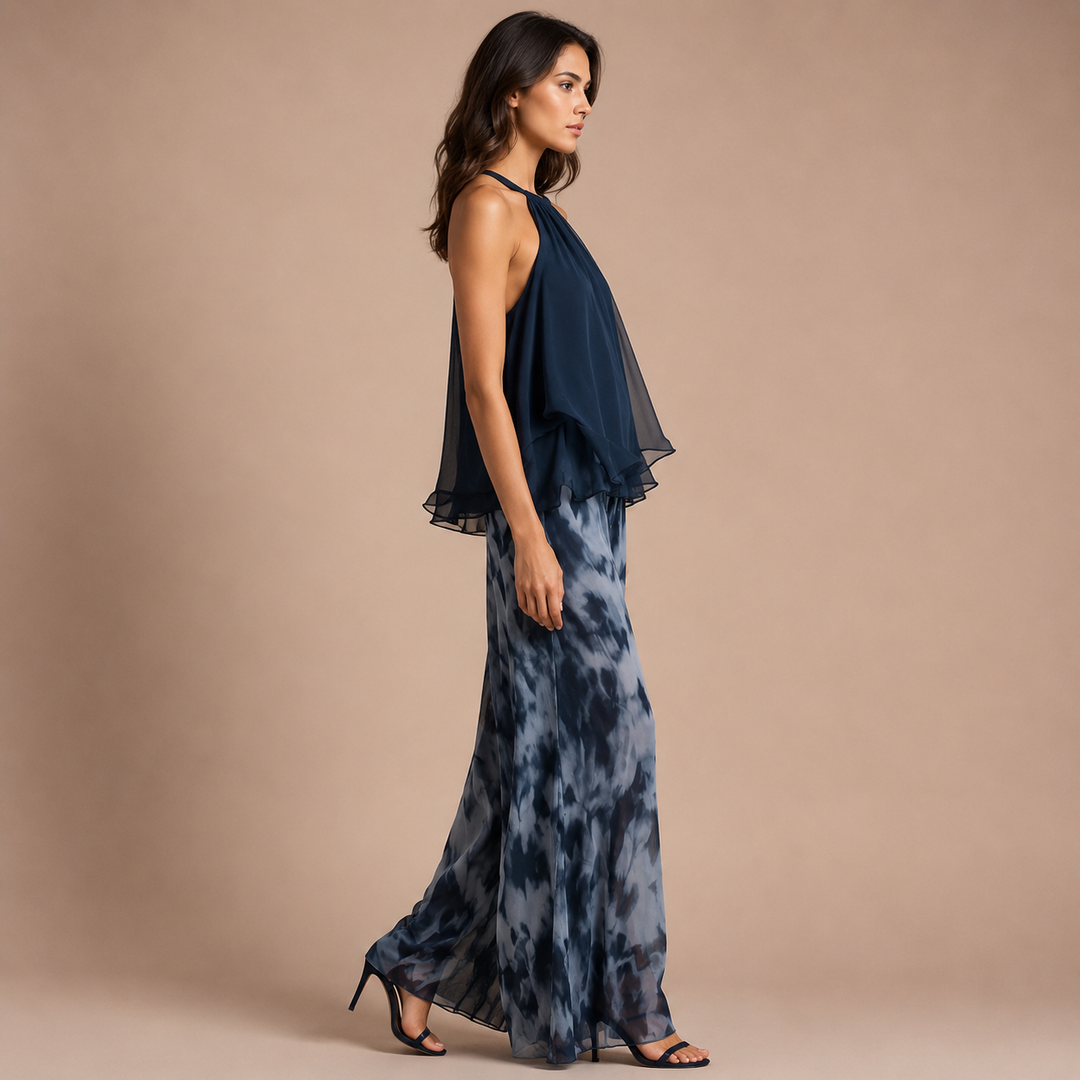 Triana – Conjunto Chiffon Azul-Oceano