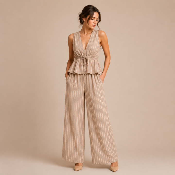 Paloma – Conjunto de Riscas com Top Decote em V