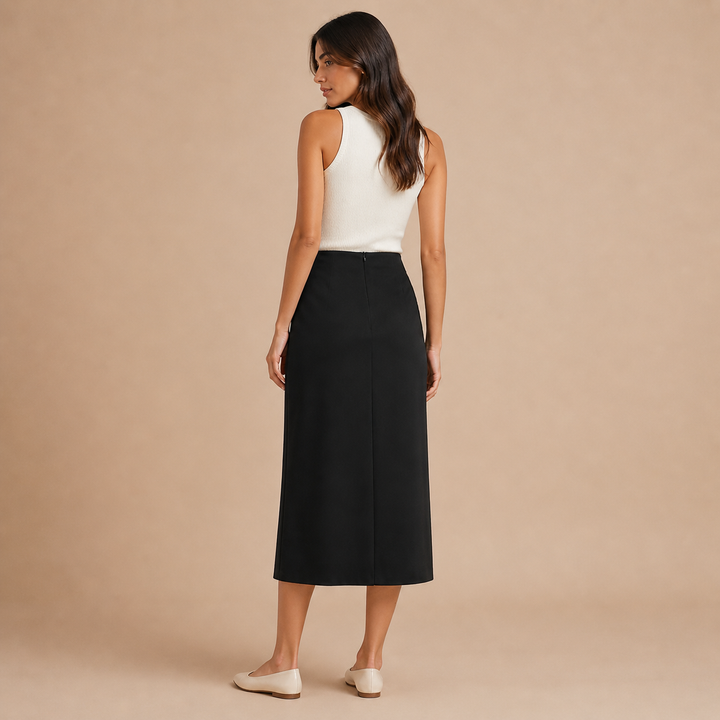 Alma – Saia Midi de Inspiração Clássica com Toque Contemporâneo
