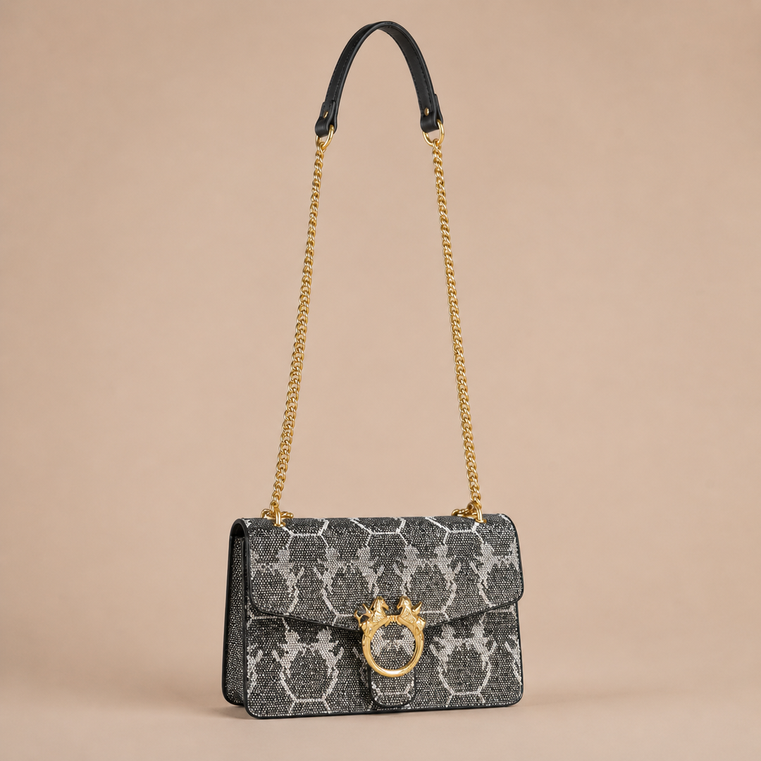 Mala Elegante com Corrente Dourada