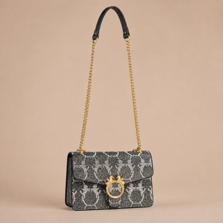 Mala Elegante com Corrente Dourada