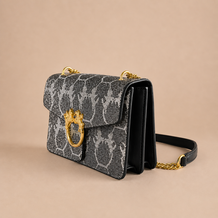 Mala Elegante com Corrente Dourada