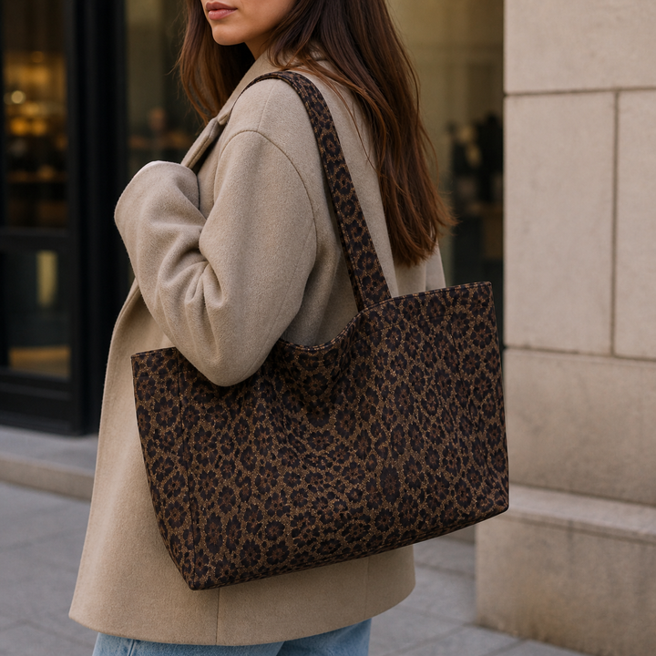 Mala Tote Estampado de Leopardo