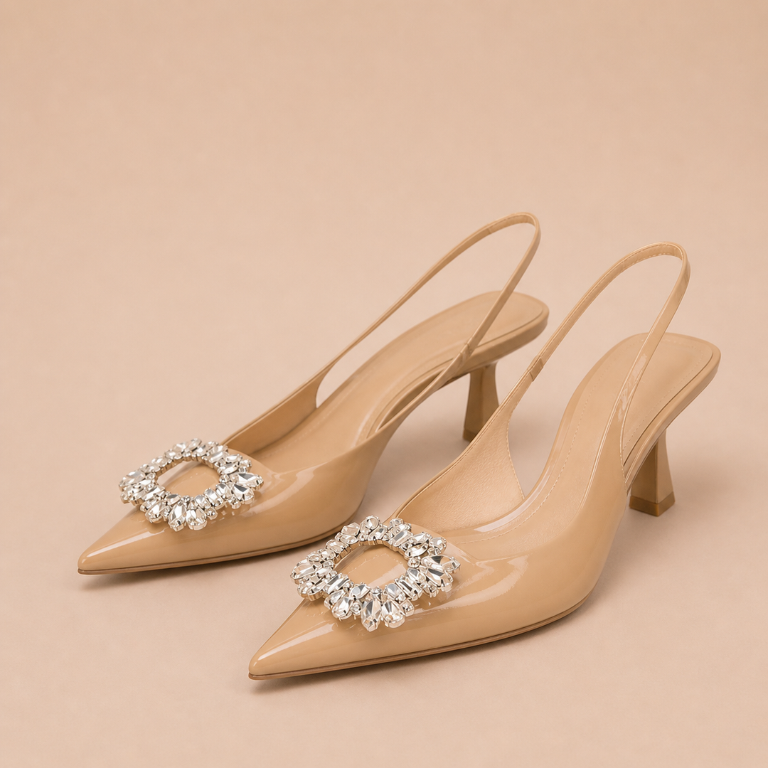 Sapatos Elegantes com Adorno Brilhante