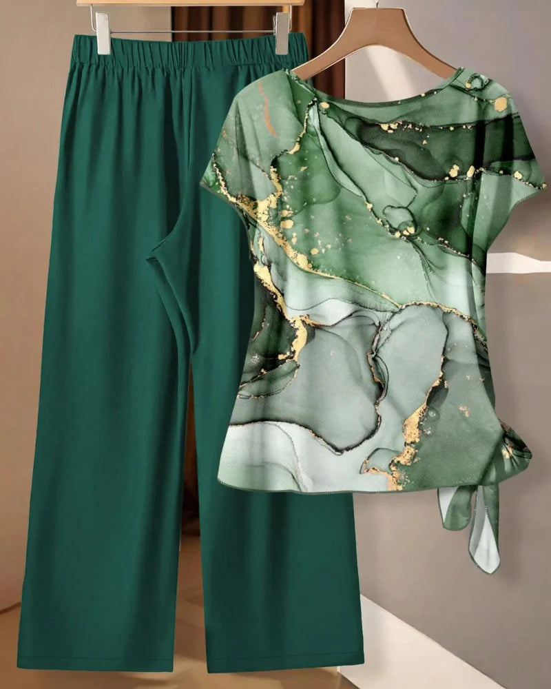 Verão | Conjunto estampado, camisa e calças