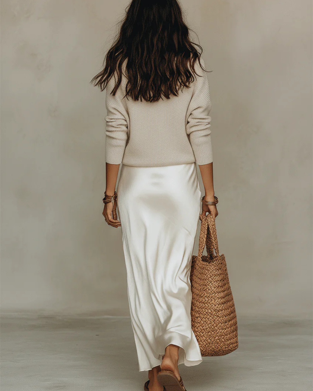 Elena - Vestido Cetim & Pullover