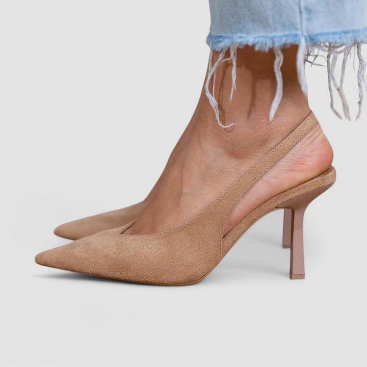 Marlena - Pumps Slingback Nude com Salto Fino