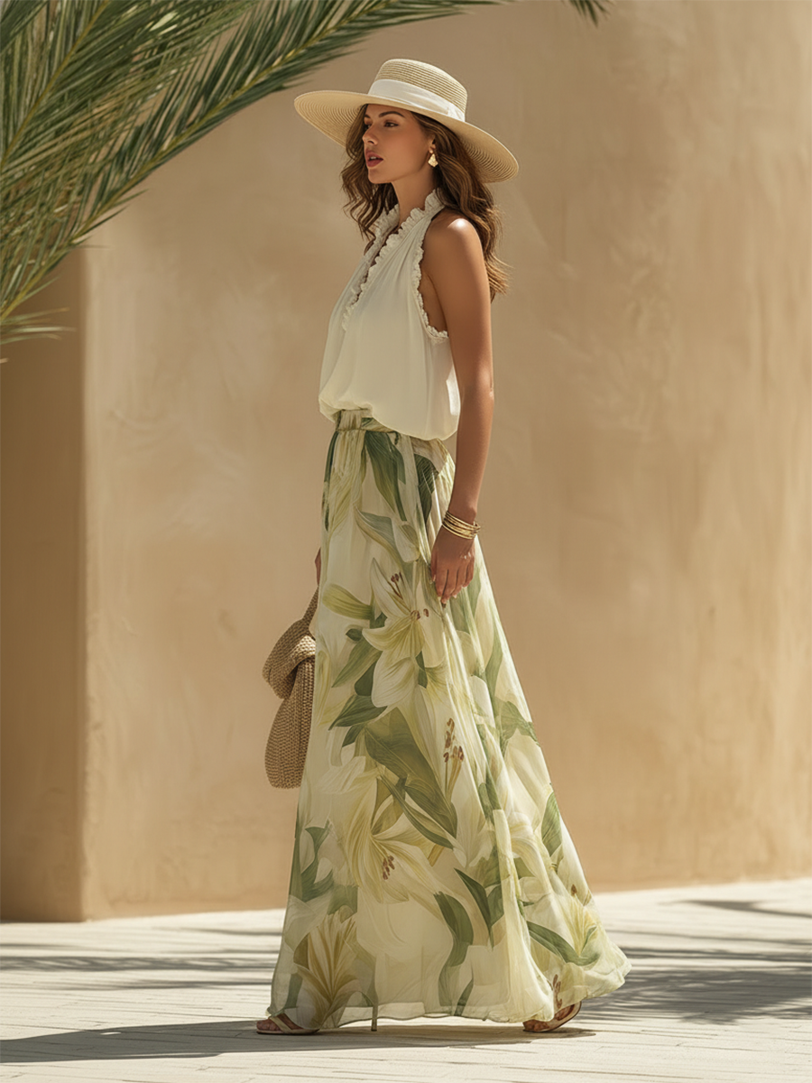 Leticia | Conjunto Fluido com Estampado Floral