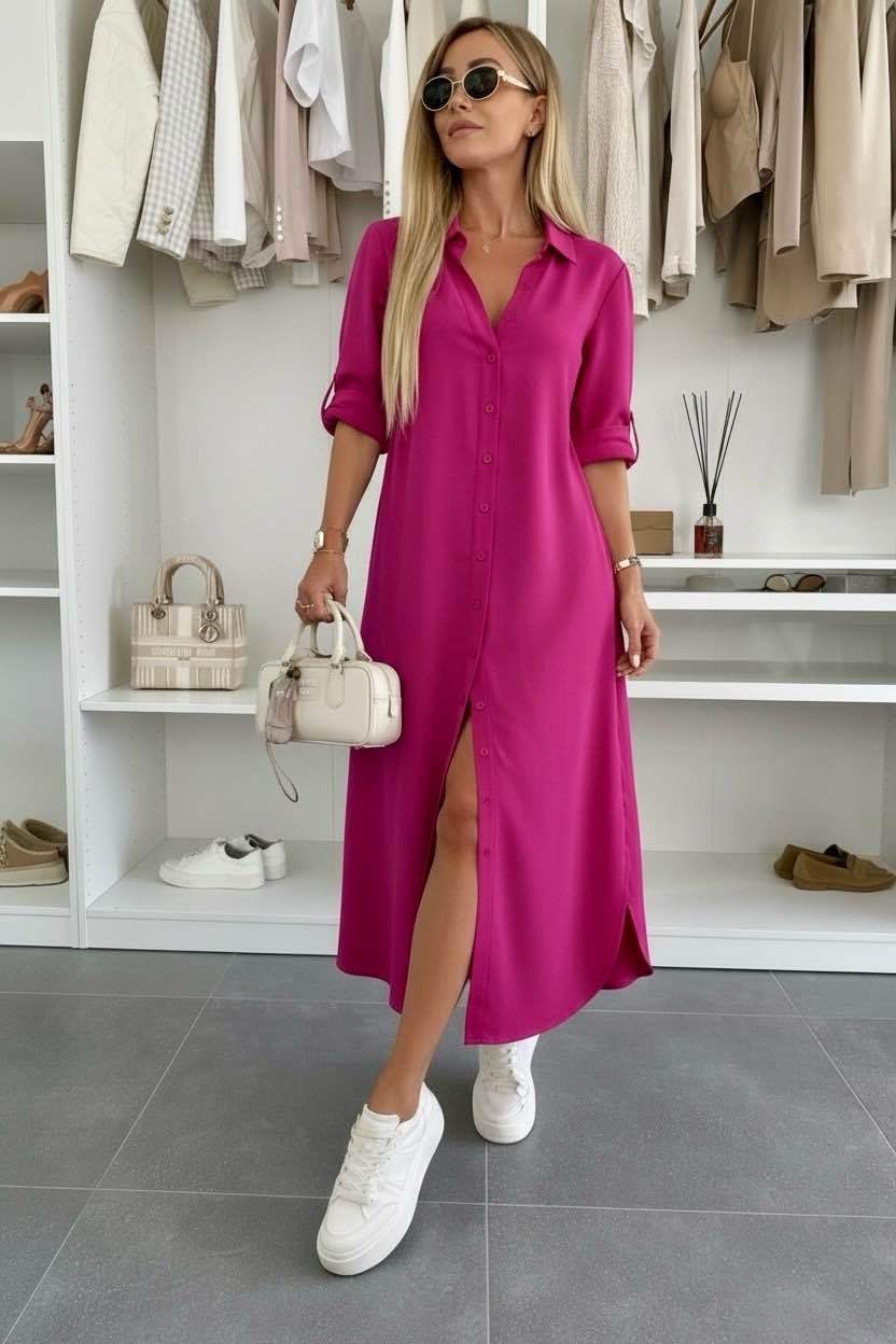 Aurora - Vestido Camisa Folgada