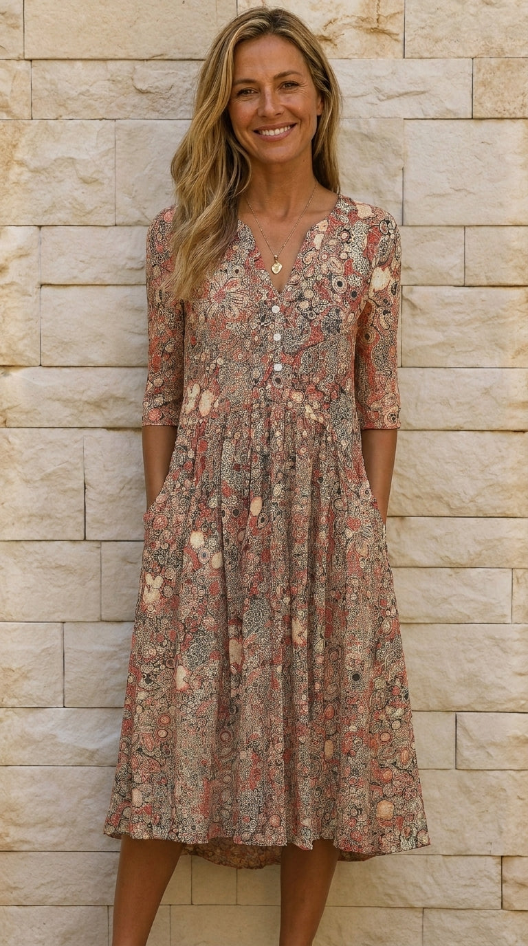 Alisa - Vestido confortável e descontraído.