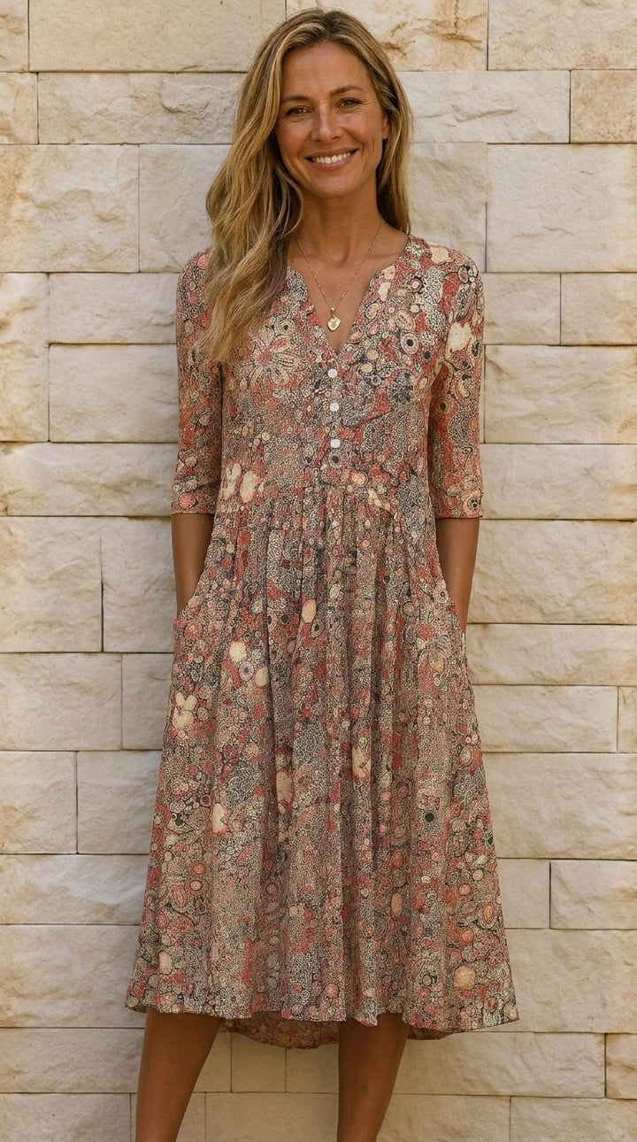 Alisa - Vestido confortável e descontraído.