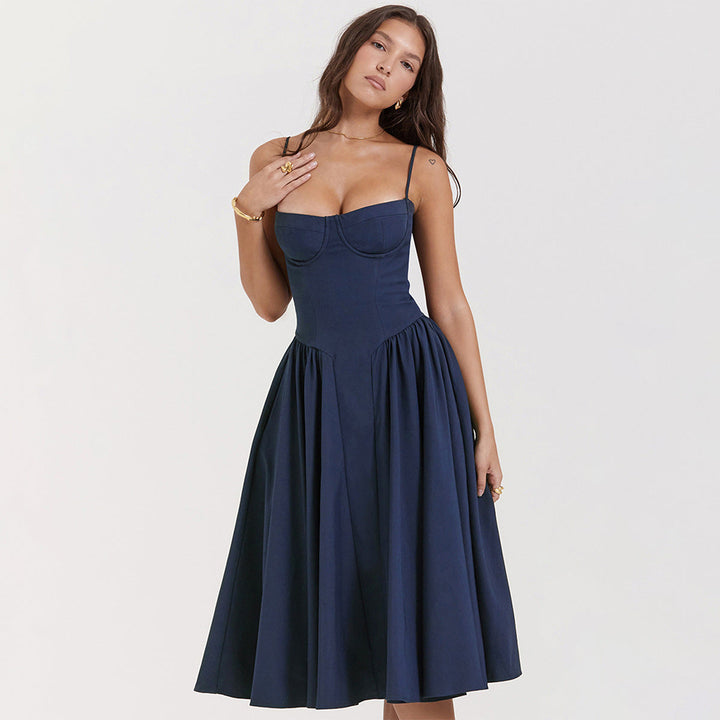 Vestido Midi Estruturado com Sutiã Embutido
