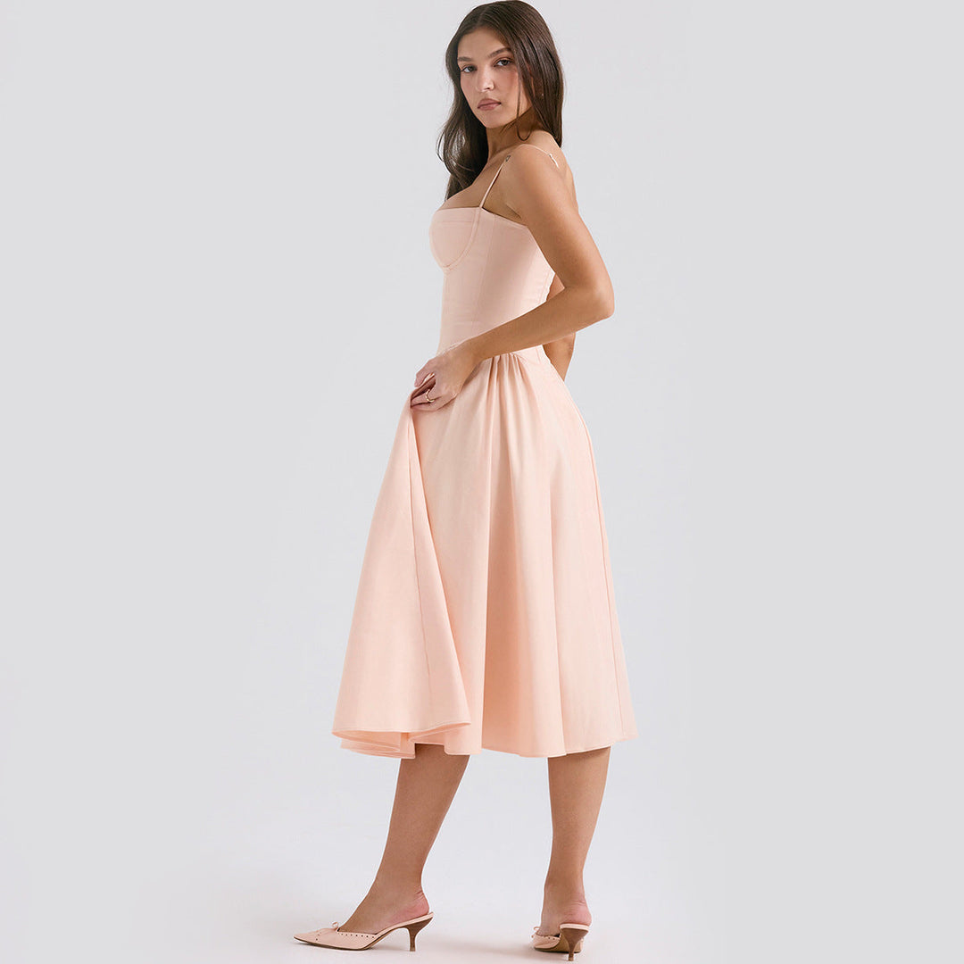 Vestido Midi Estruturado com Sutiã Embutido