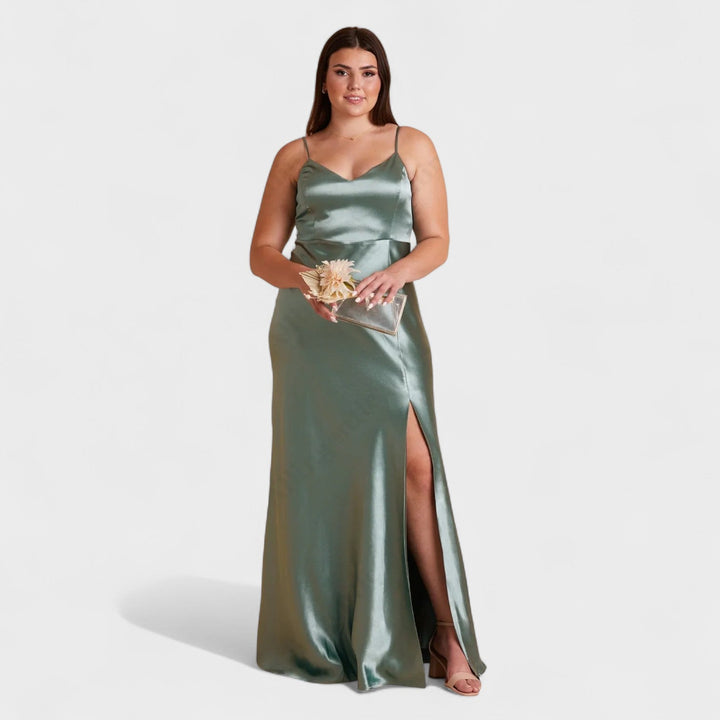Lúcia - Vestido Comprido de Cetim