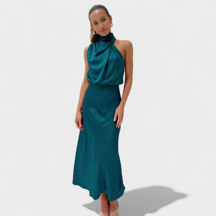 Alba - Vestido de Cetim Elegante