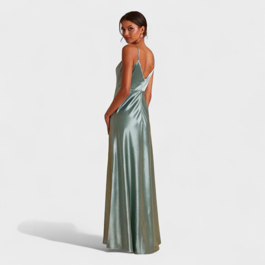 Lúcia - Vestido Comprido de Cetim