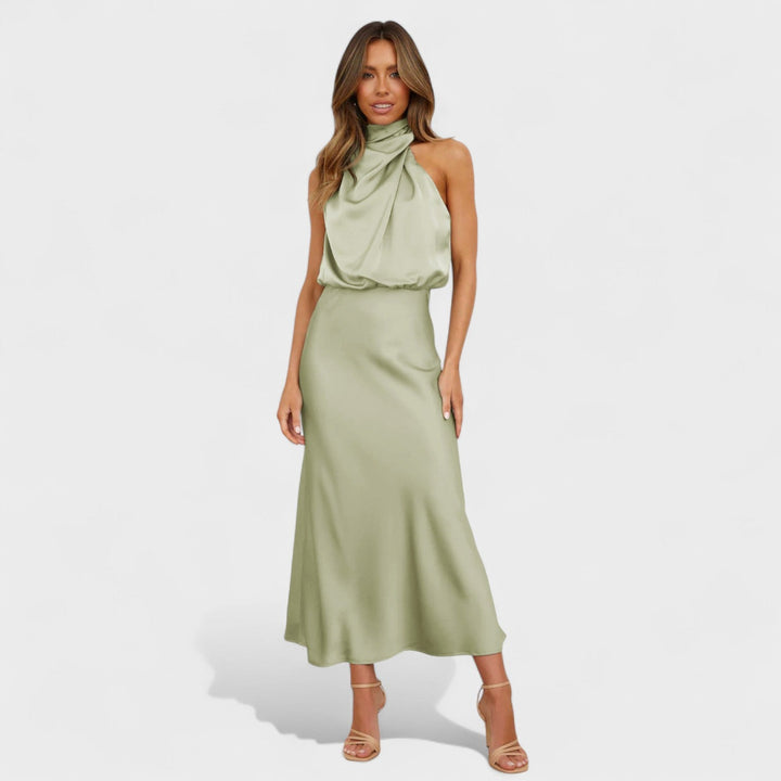Alba - Vestido de Cetim Elegante