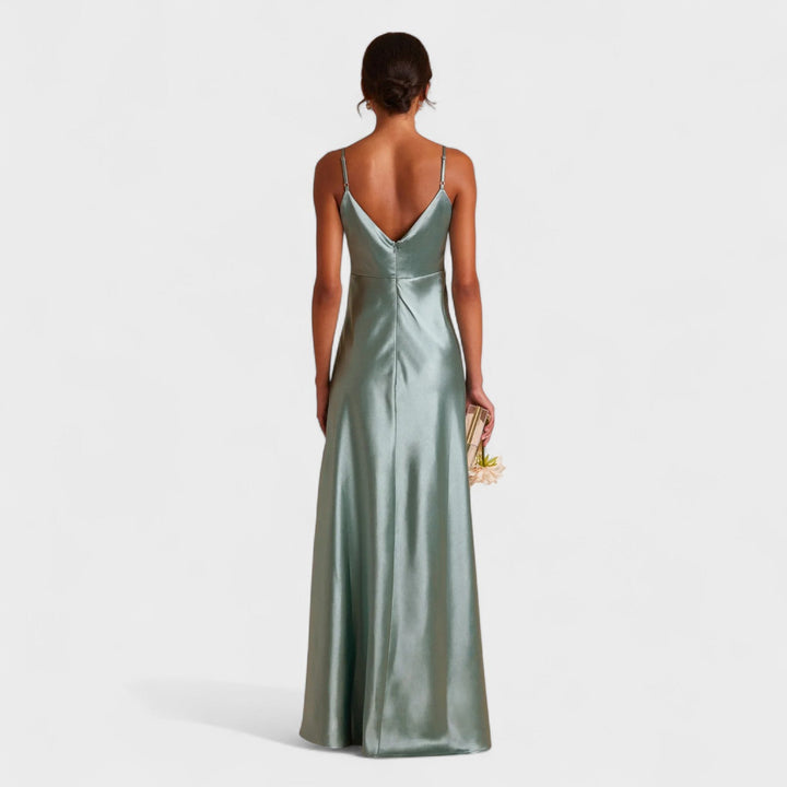 Lúcia - Vestido Comprido de Cetim