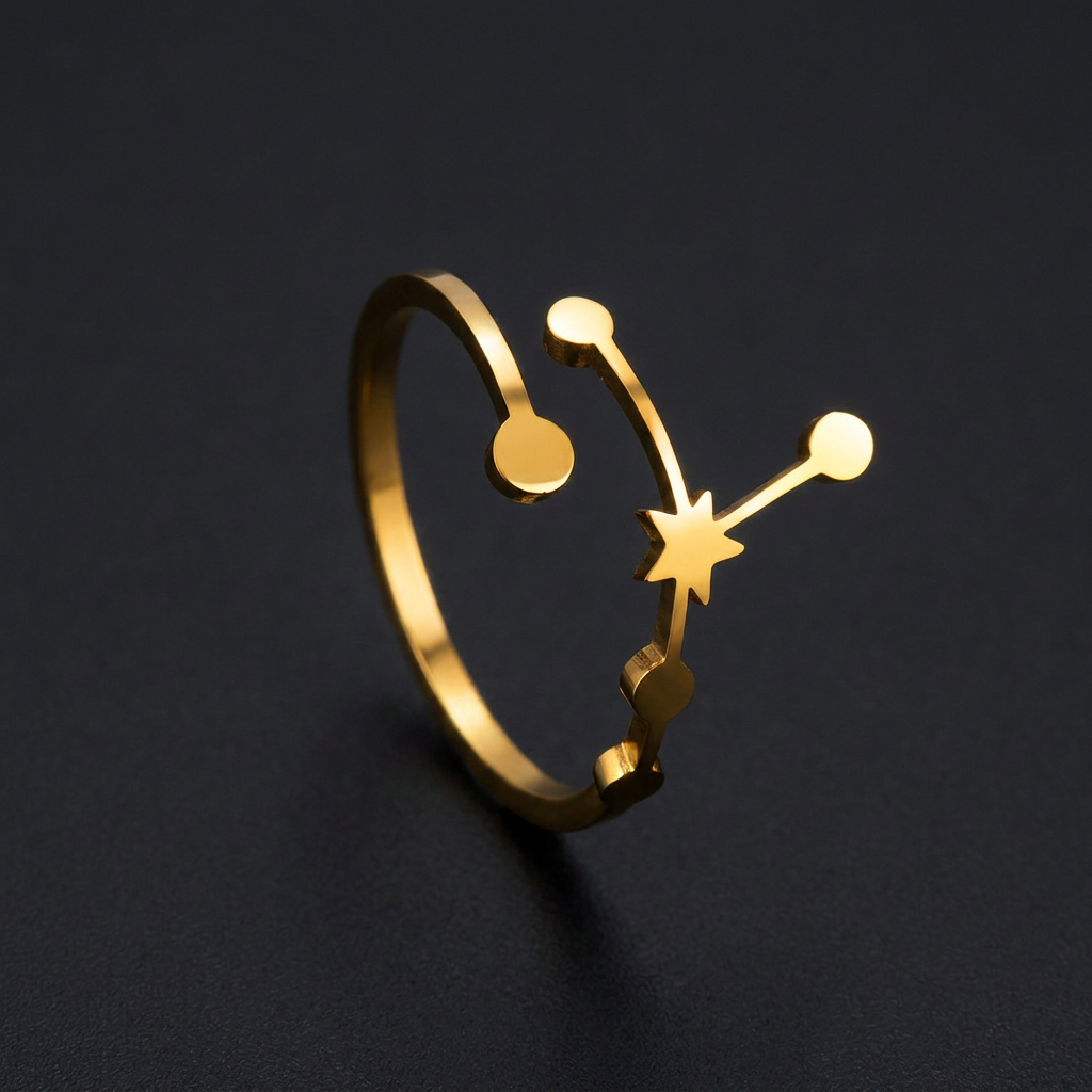 Anel Minimalista Estrela Dourada