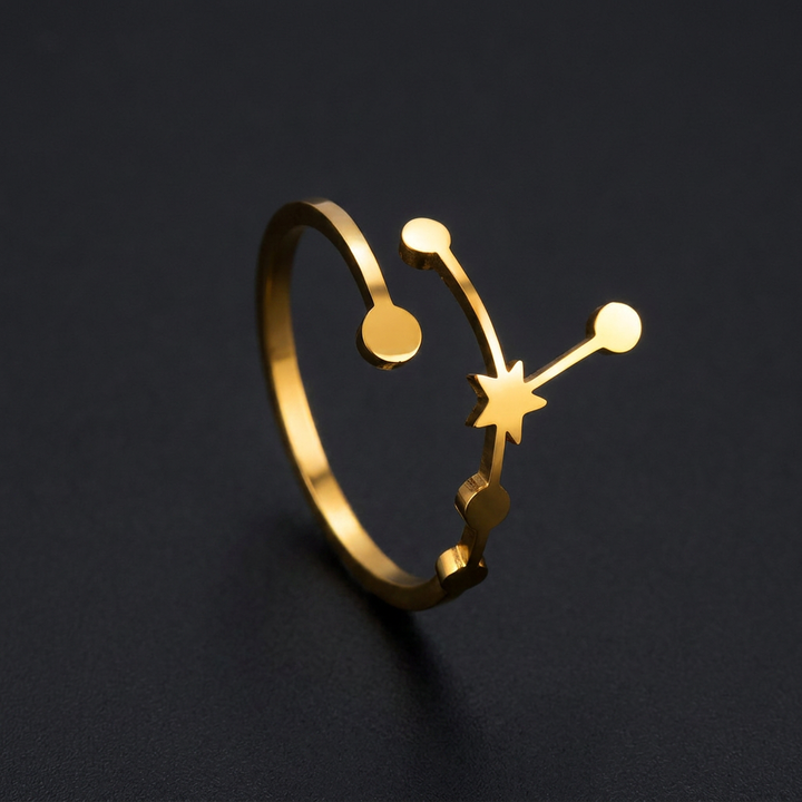 Anel Minimalista Estrela Dourada