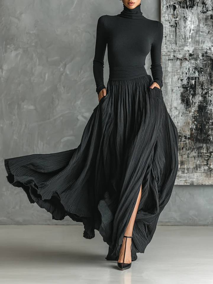 Eva | Conjunto Elegante com Saia Plissada