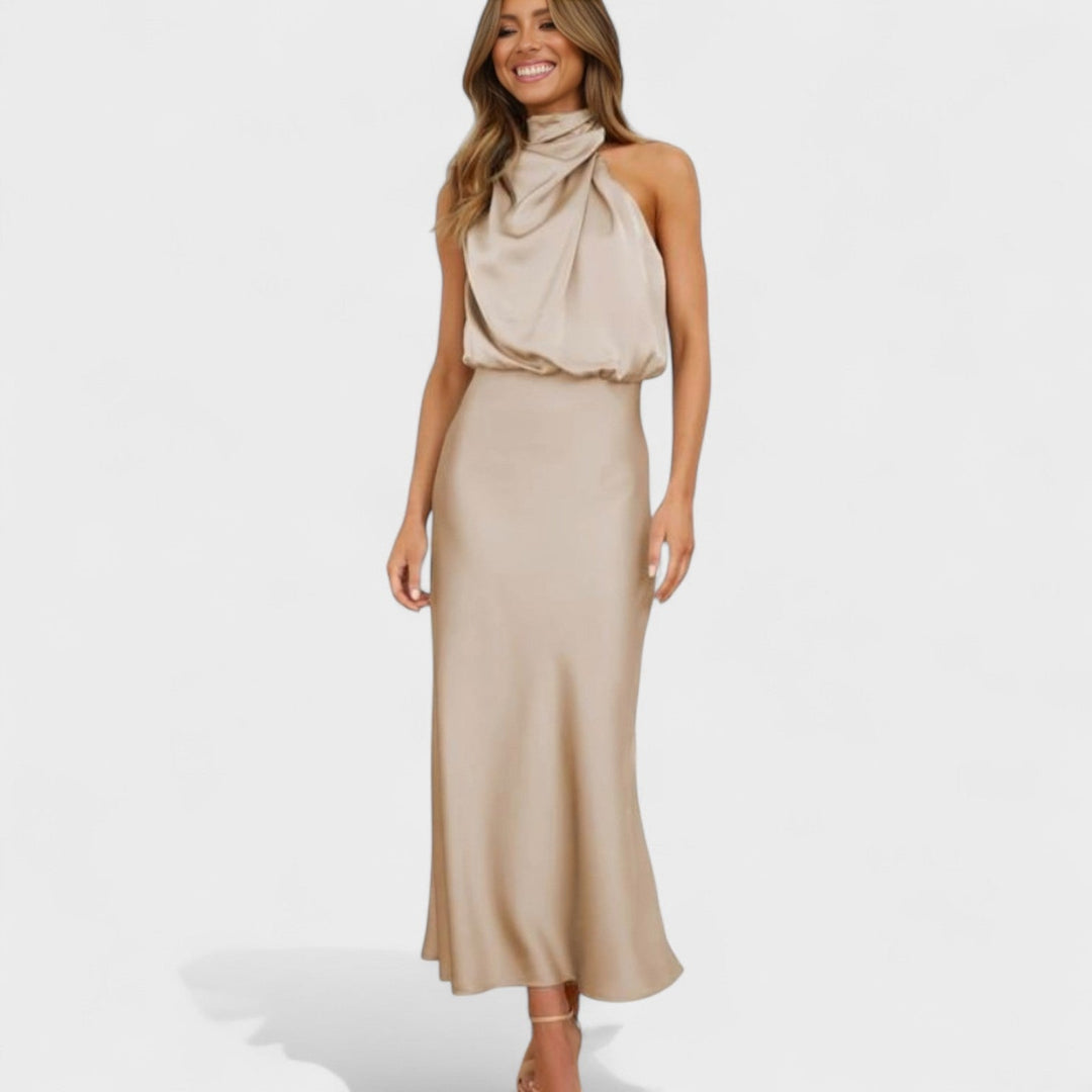 Alba - Vestido de Cetim Elegante
