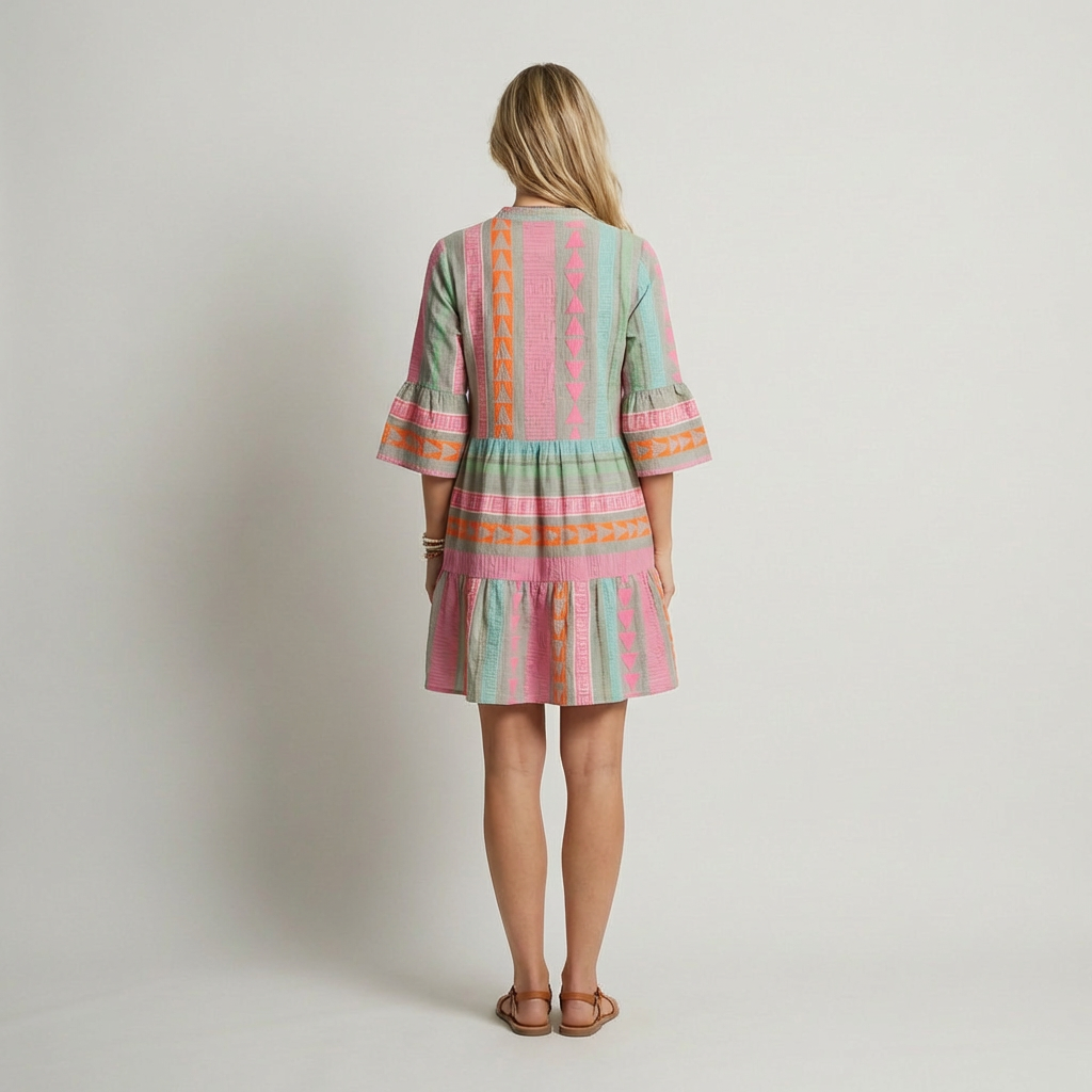 Lucía - Vestido Mini Estampado Boémio