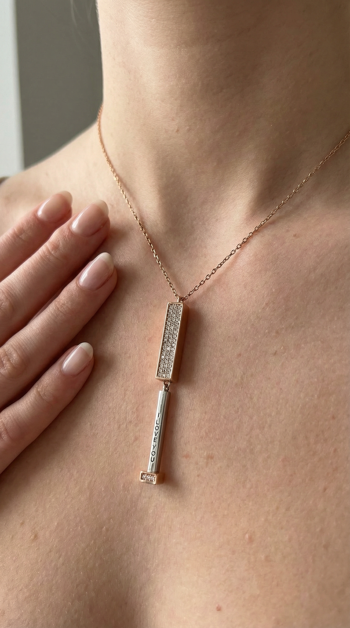 Amora - Colar com Pendente Mensagem Secreta Crystal