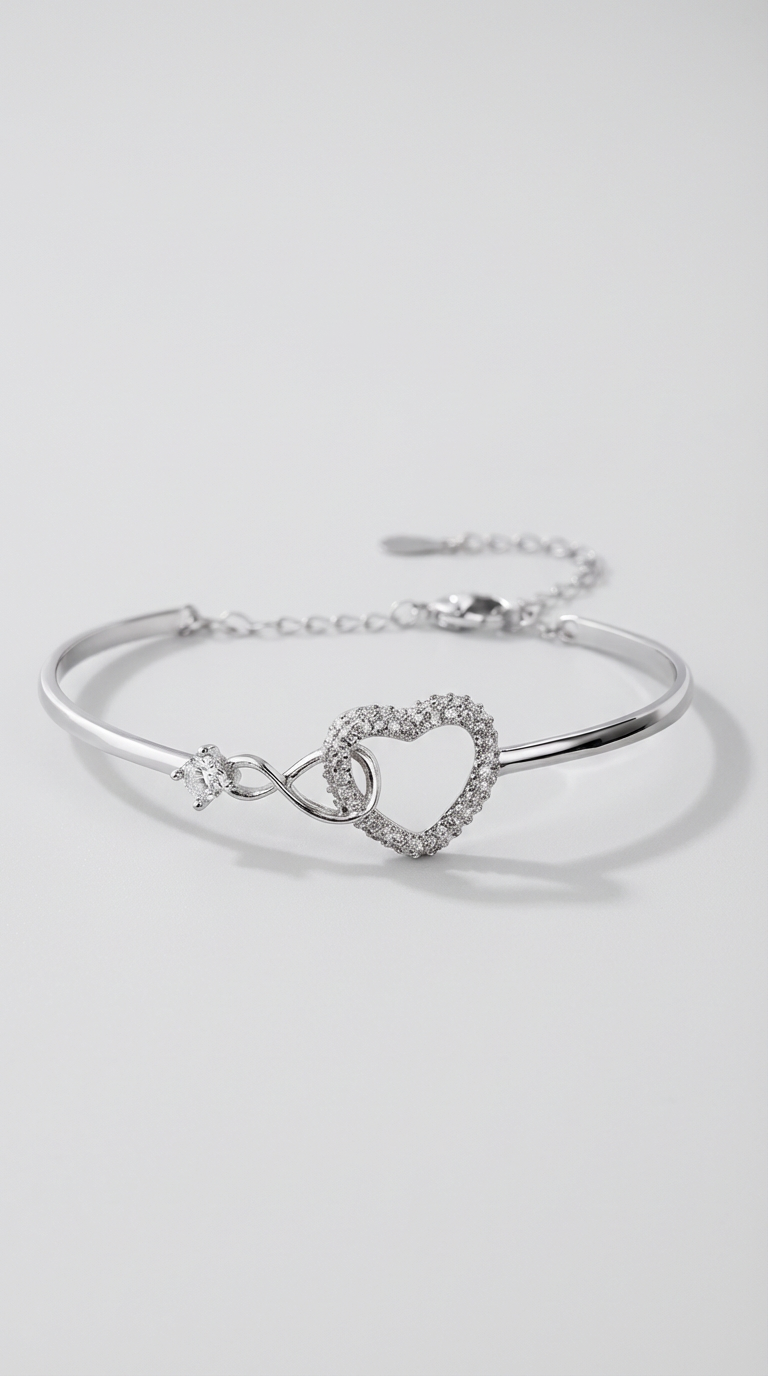 Elara - Pulseira Coração Infinito Crystal